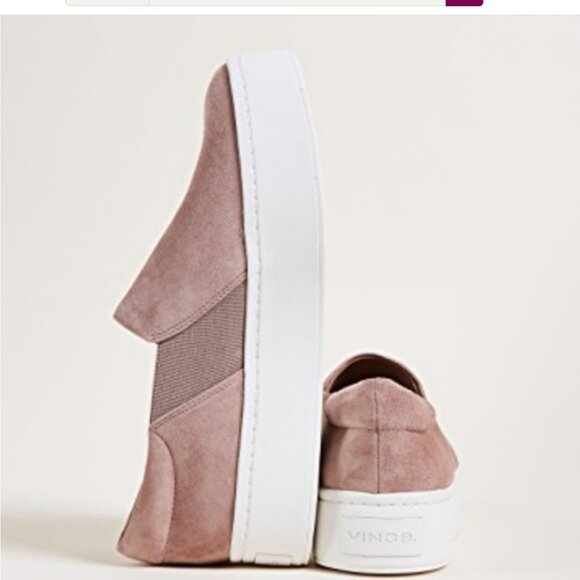 Vince Warren Suede Platform Slip-On Sneakers Dusty Pink Mauve (Size US 10 EU 40) - Picture 2 of 14